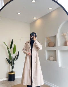 2273 deri trençkot - taş