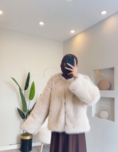 1268 peluş mont bej 2