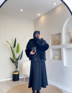 1268 peluş mont siyah 2