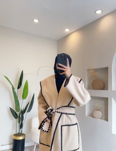 50708 şal yaka nakışlı kaşe... 2