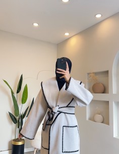 50708 şal yaka nakışlı kaşe... 2