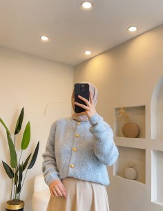 N-102 düğmeli hırka mavi