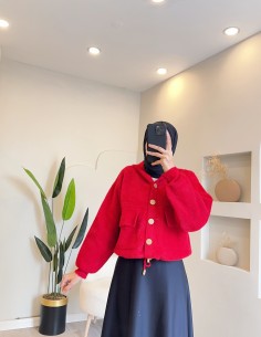 E-251 kapüşonlu düğmeli...