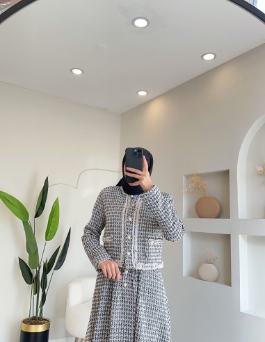 KB3086 püsküllü etekli takım -lacivert