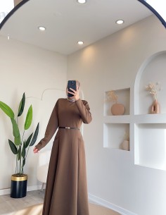 51015 cepli scuba elbise Kahve