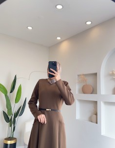 51015 cepli scuba elbise Kahve 2