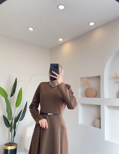 51015 cepli scuba elbise Kahve