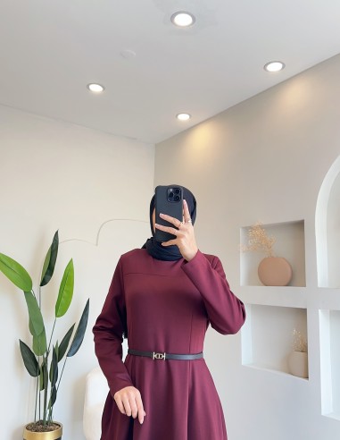 51014 cepli scuba elbise bordo