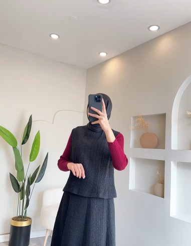 2938 tüvit süveter takım - siyah