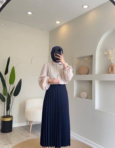 896 Pliseli Etek Lacivert