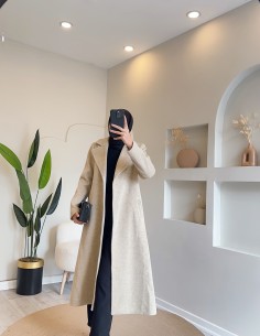 0118 kaşe kaban - bej