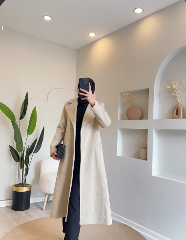 0118 kaşe kaban - bej