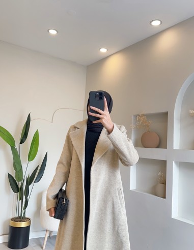 0118 kaşe kaban - bej