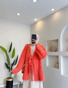 86825 angora tüylü ceket -...