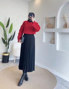 HK25135 Ajur örgü ponponlu... 2