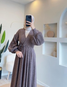 K1816 gül kemerli örme... 2