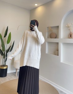 51701 düz tunik - krem