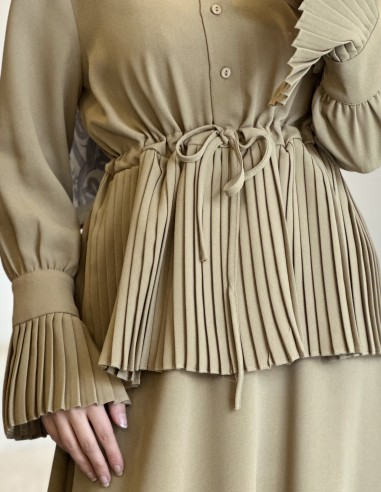 2965 plise detay liya etekli takım -...