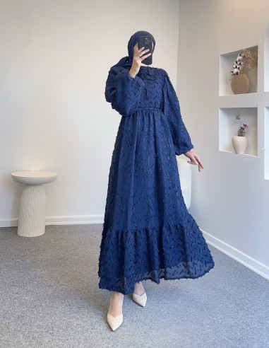 51037 uçuş simli elbise - lacivert