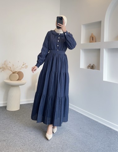 2458 papatya Brode elbise - lacivert