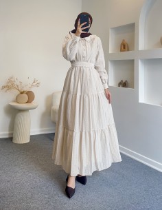 2458 papatya Brode elbise -Taş