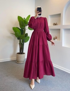 10185 lady elbise - bordo