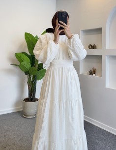 10185 lady elbise - Beyaz 2