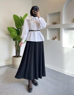 2955 bebe yaka gömlek - Beyaz