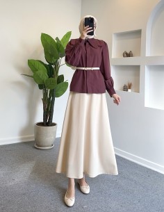 2955 bebe yaka gömlek - bordo