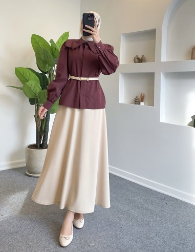 2955 bebe yaka gömlek - bordo