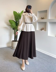 2955 bebe yaka gömlek - Taş