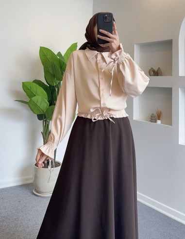 B2863 alt tarafı bağlamalı saten...