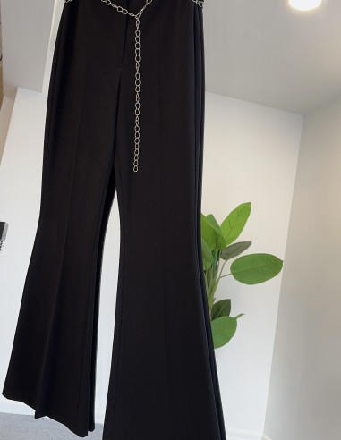 221 İspanyol paça pantolon - Siyah
