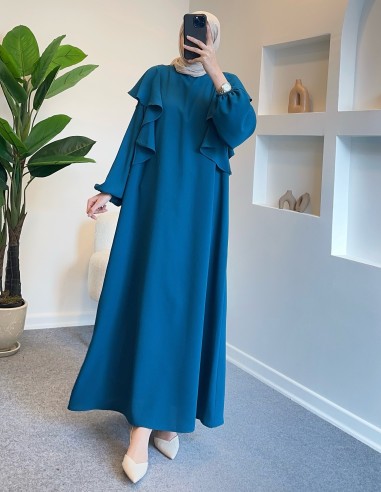 0040 omuz fırfır detay elbise -...