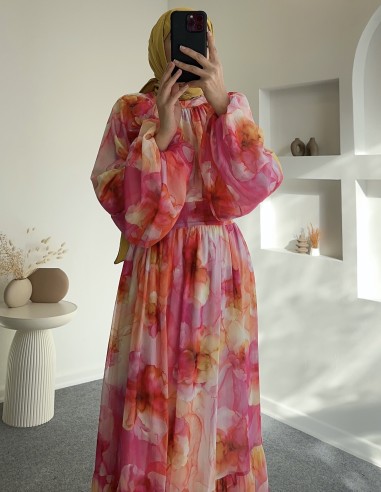 31023 kristal şifon astarlı elbise...