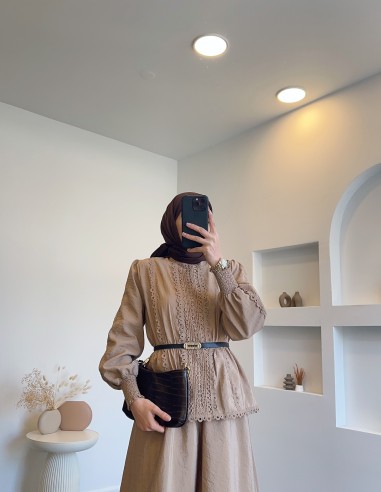 51038 Fransız güldür detay takım - camel