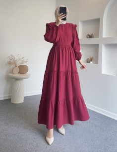 25Y9129 flora elbise - vişne