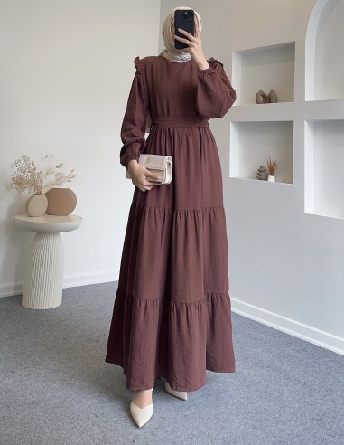 25Y9129 flora elbise - Kahverengi