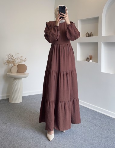 25Y9129 flora elbise - Kahverengi