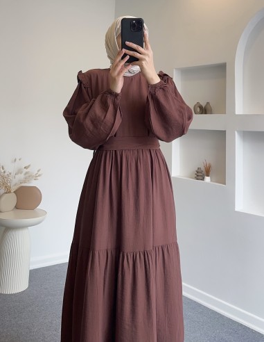 25Y9129 flora elbise - Kahverengi