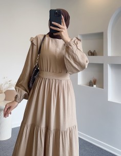 25Y9129  flora elbise - Camel 2