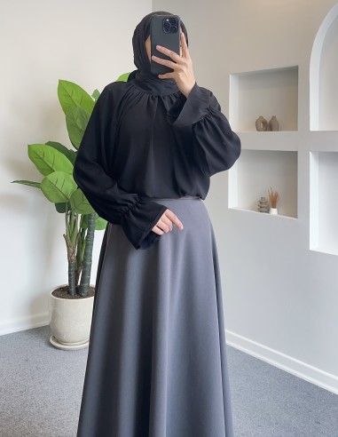 0868 hakim yaka gömlek - siyah