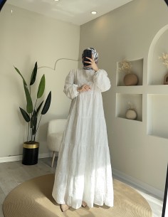 2860 Zeyn Tasarım Elbise Beyaz