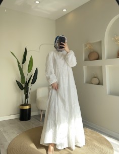 2860 Zeyn Tasarım Elbise Beyaz 2