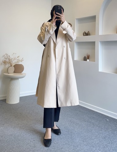 1999 kol kemer detay trençkot - taş