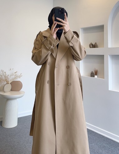 1999 kol kemer detay trençkot - camel