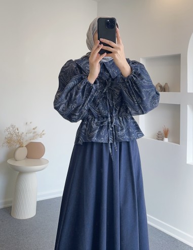 3116 bağlamalı kot takım - lacivert