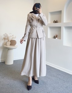 318 gül detay blazer etekli...