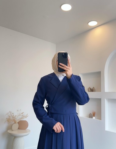 41312 kurvaze bağlamalı ceket detaylı...