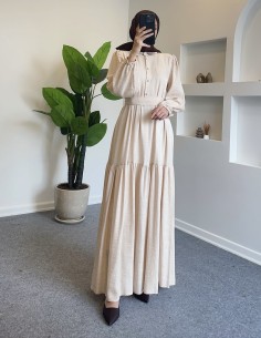 6041 kristal krep elbise - Taş